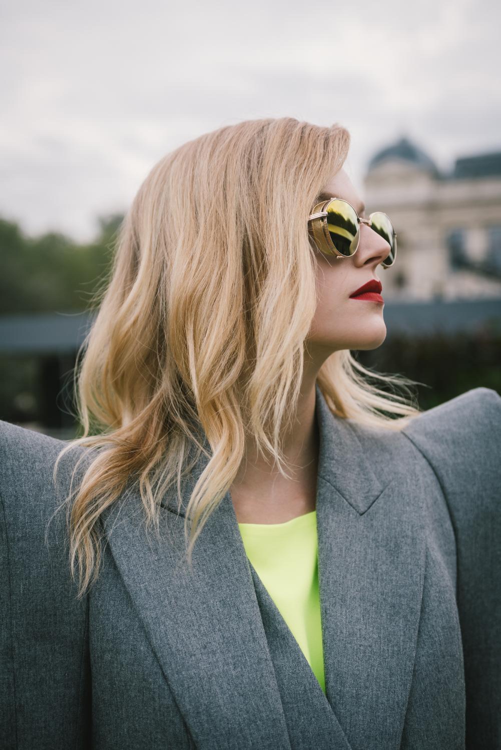 The Dyson Corrale straightener being used at Paris Fashion Week.